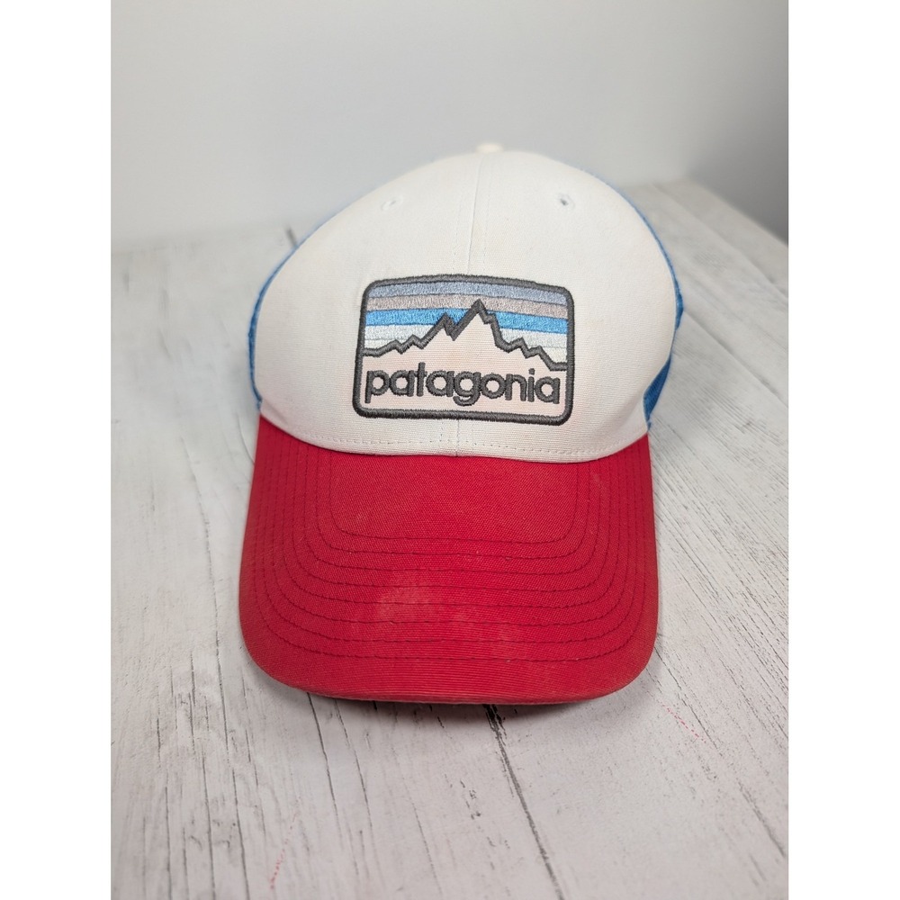Patagonia Fitz Roy Trout Trucker Hat Red White Blue Snapback Cap 38181 SP17